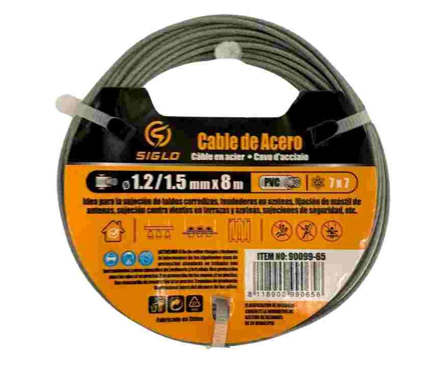 Cable de Acero 1.2/1.5mm x 8m