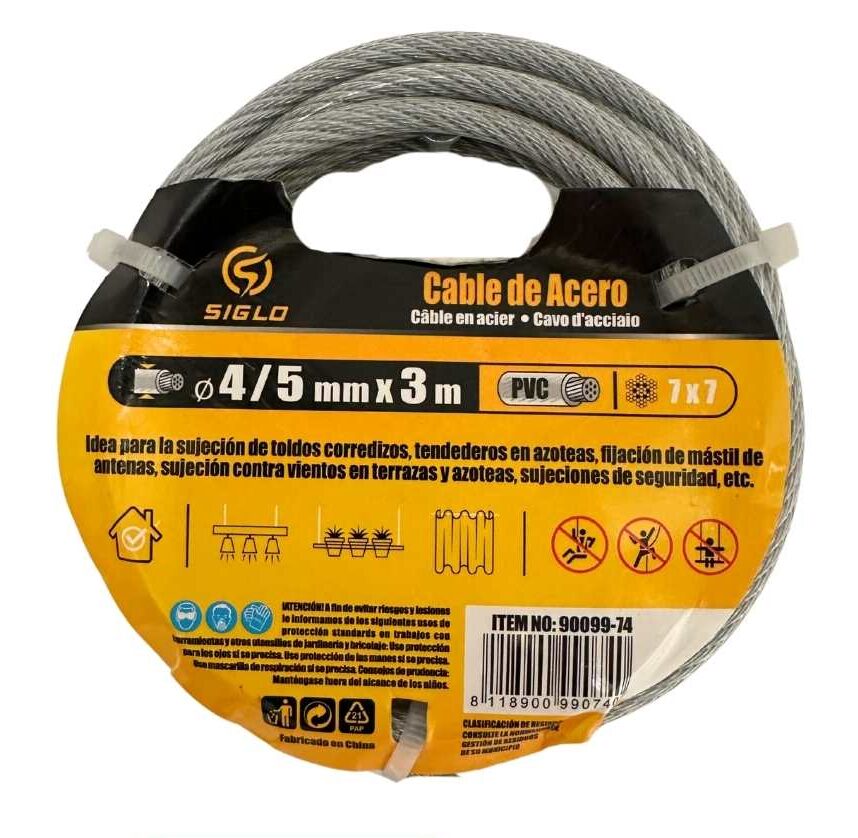 Cable de Acero 4/5mm x 3m