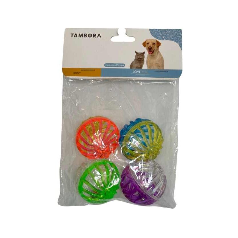 Sonaja en Forma de Pelota para Mascota 4 PCS