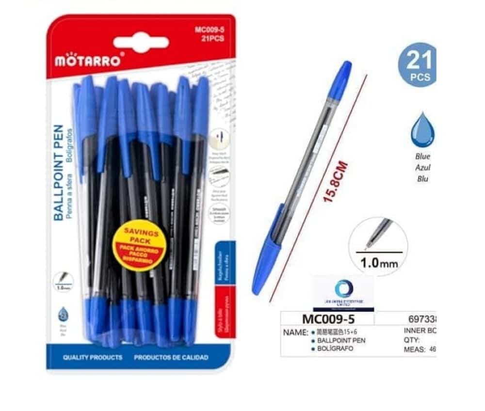 Pack de Lapiceros Azules 21PCS