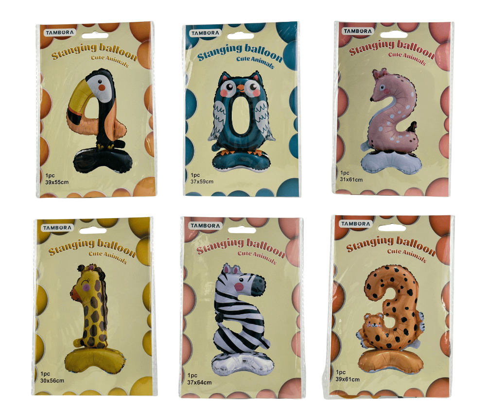 Globos de Numero Animalitos 1 PCS