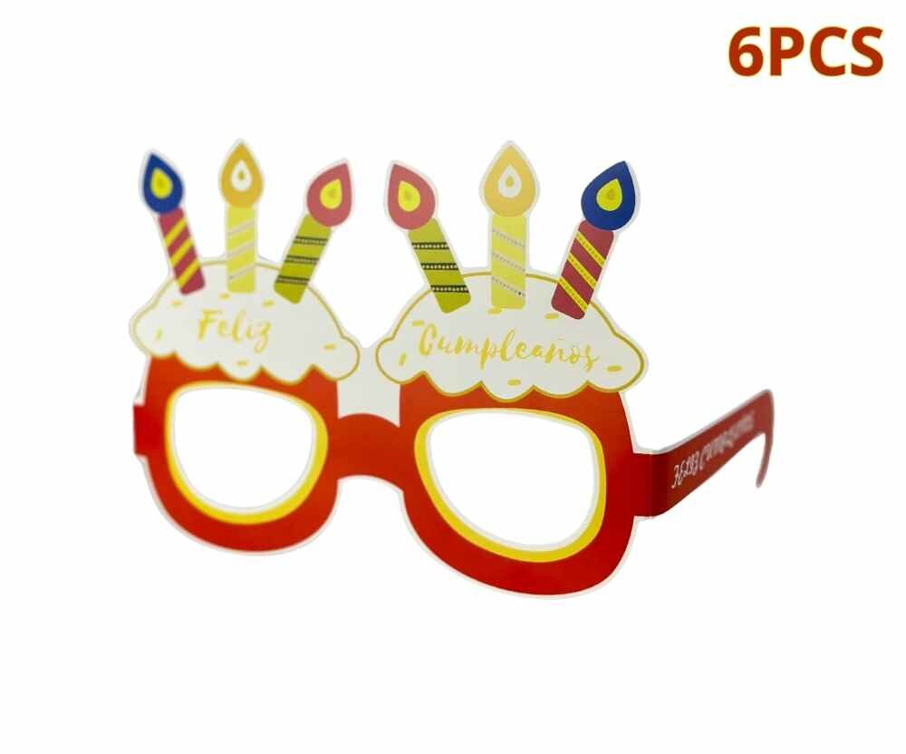 Lentes Feliz Cumpleaños 6PCS