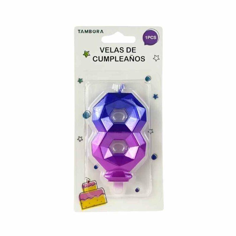 Vela para Torta 8 Lila Fucsia