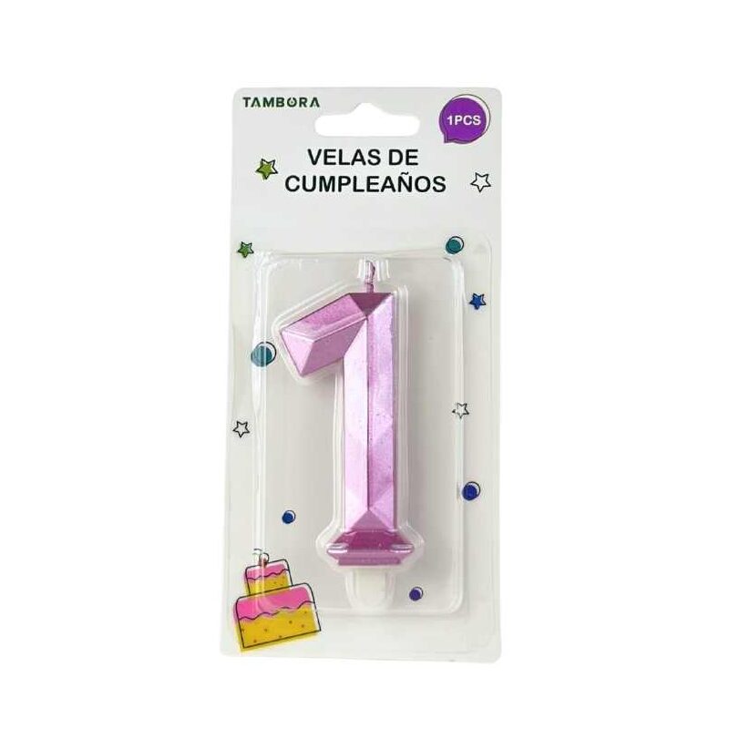 Vela para torta "1" color nude