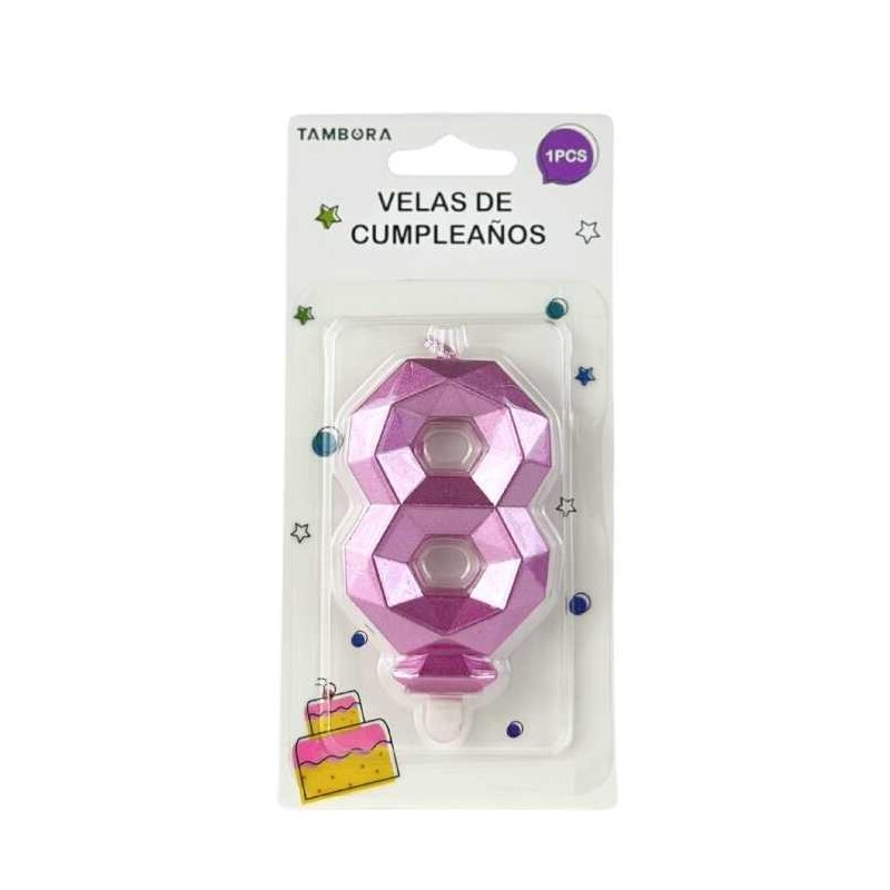 Vela para torta "8" color nude