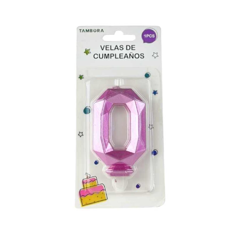 Vela para torta "0" color nude