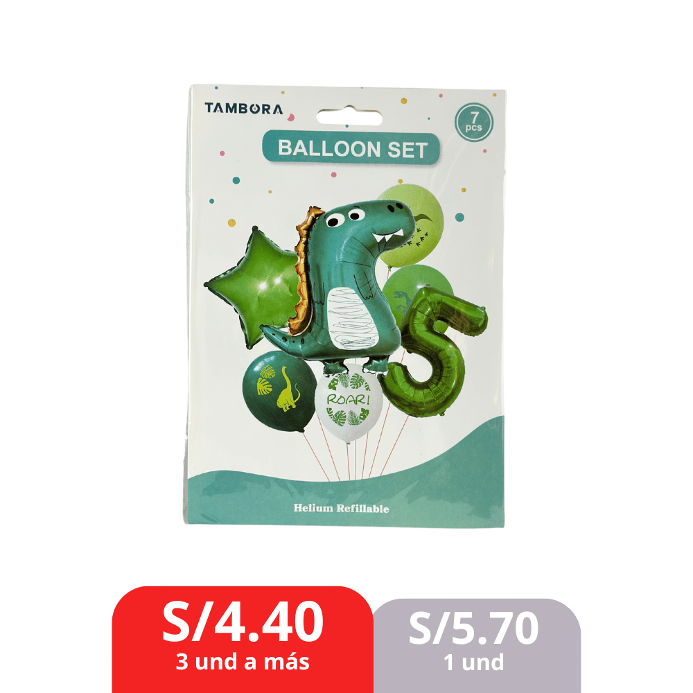 Globo Dinosaurio 7pcs